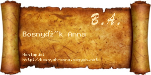 Bosnyák Anna névjegykártya