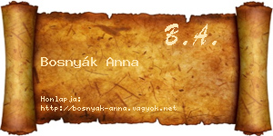 Bosnyák Anna névjegykártya