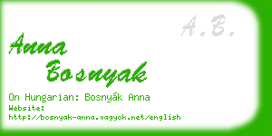 anna bosnyak business card
