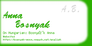 anna bosnyak business card